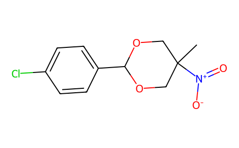 1,3-Dioxane, 2-(p-chlorophenyl)-5-methyl-5-nitro- 7401-30-1